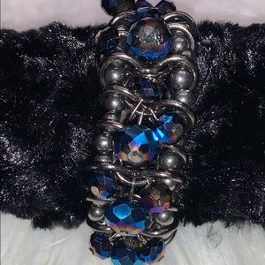 🟣 Metal Beaded Stretch Bracelet
